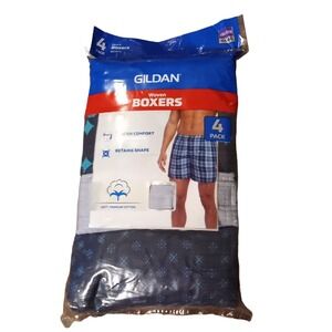 Gildan‎ Men's Woven Boxers Multipack of 4 Assorted Colors Size 2XL 44-46 #145424